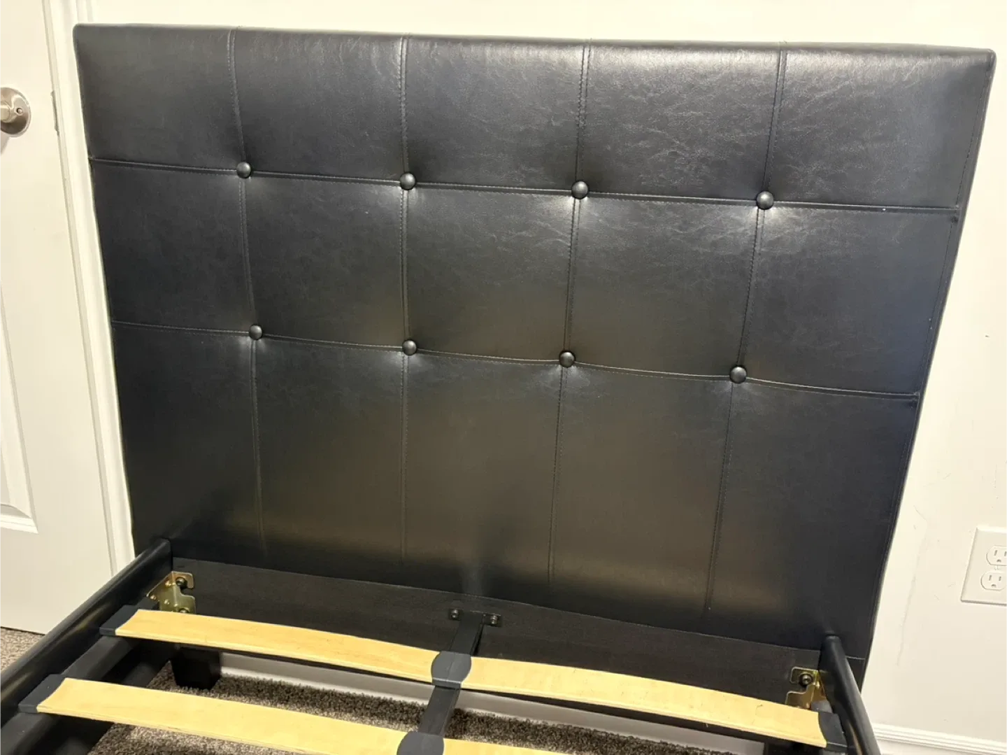 Black Faux Leather Platform Bed Frame image indicator(7)