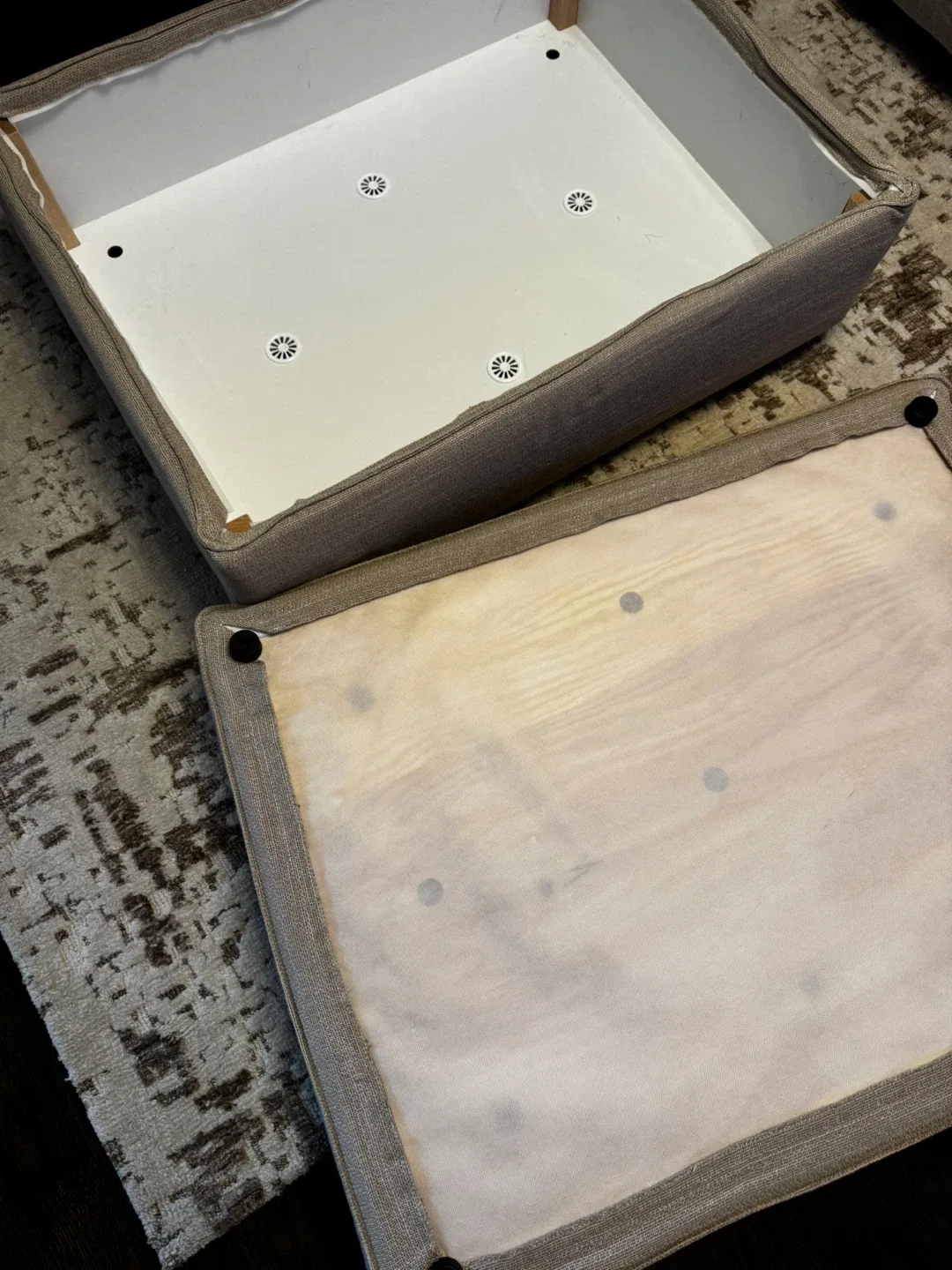 IKEA Kivik Footstool with Storage - Light Beige image indicator(4)