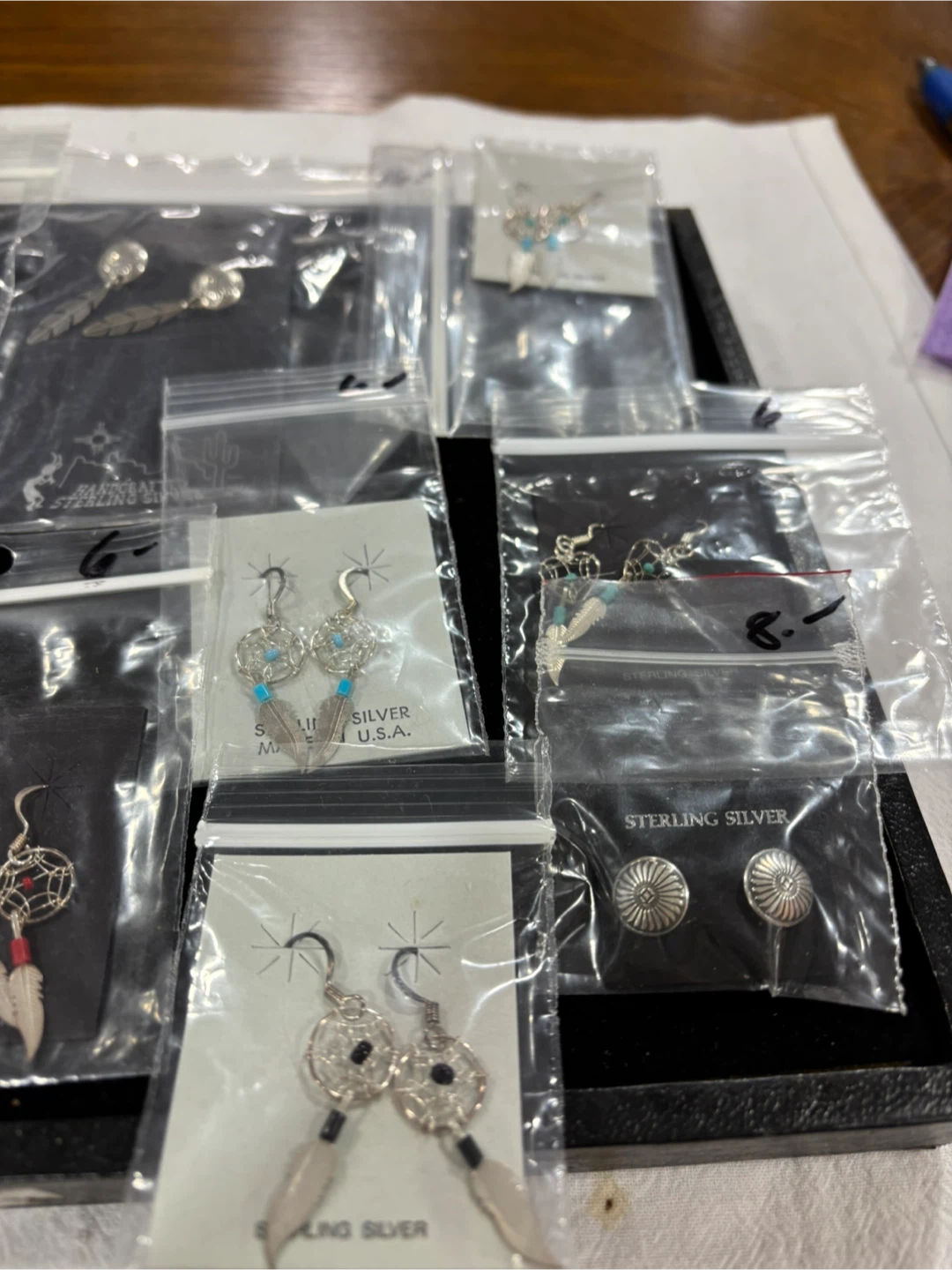 Handcrafted Sterling Silver Earrings-set of 15 - photo 2