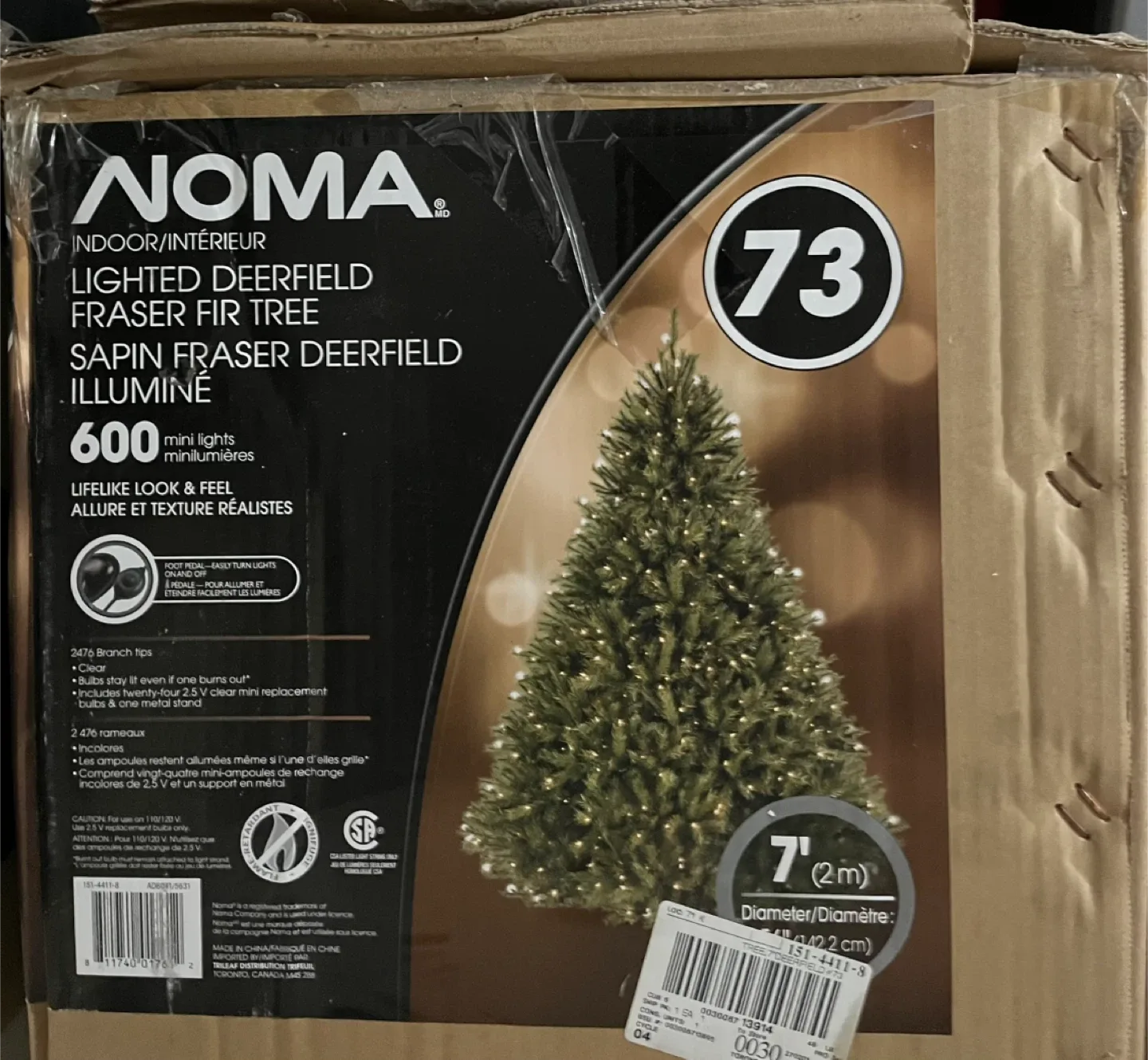 NOMA Lighted Deerfield Fraser Fir Tree - 7 ft