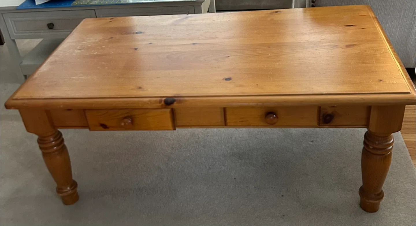 Solid Pine Coffee Table with Drawers image indicator(3)