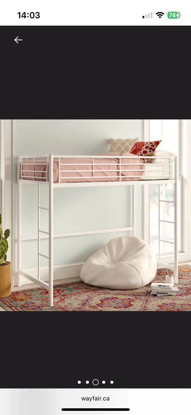 White Metal Bunk Bed Frame