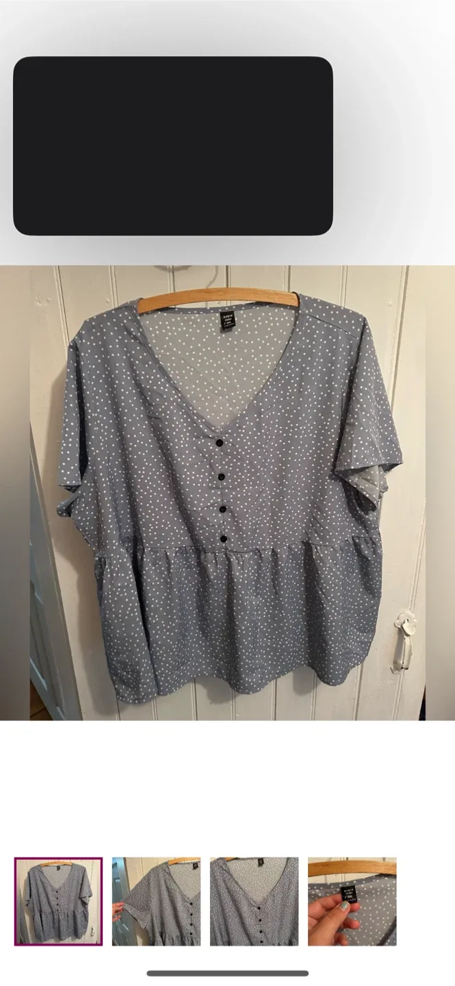 Shein Curve 3XL Polka Dot Blouse