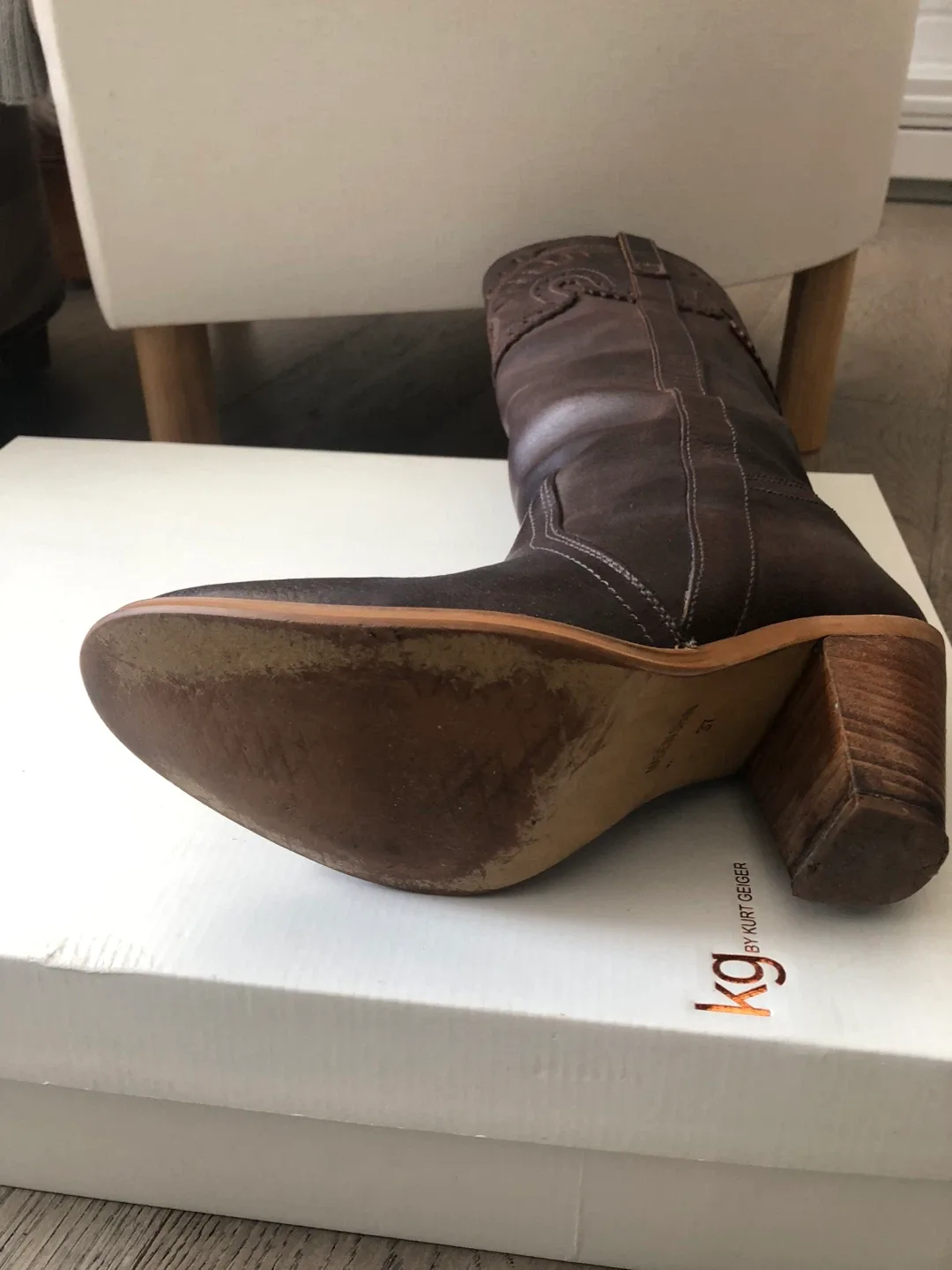 Kurt Geiger Brown Leather Boots - Size 37 image indicator(4)