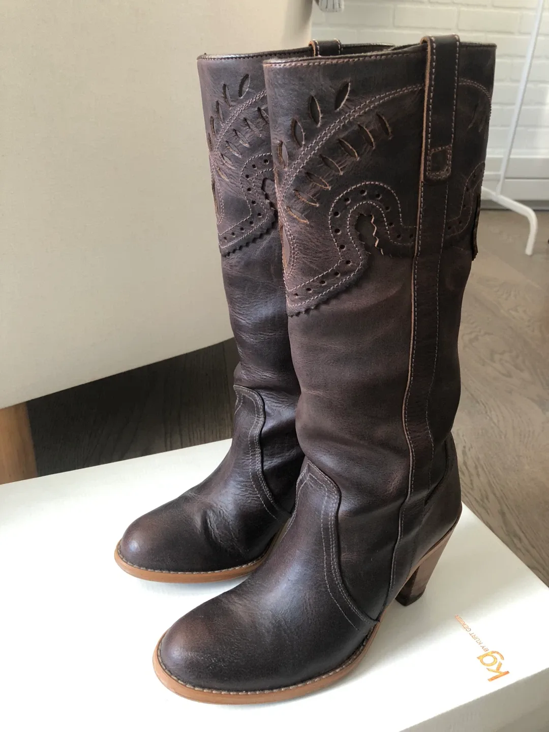 Kurt Geiger Brown Leather Boots - Size 37 image indicator(2)