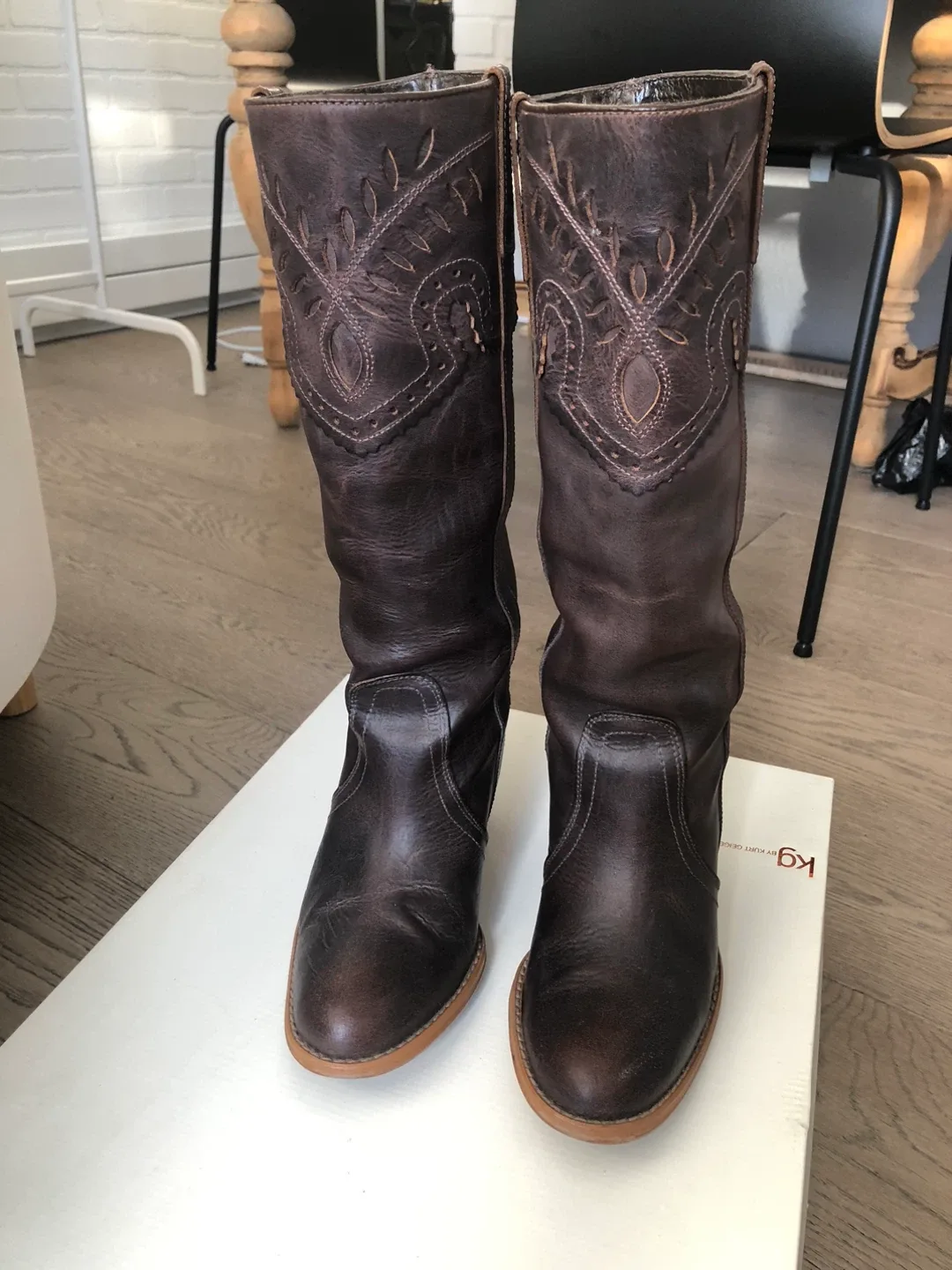 Kurt Geiger Brown Leather Boots - Size 37