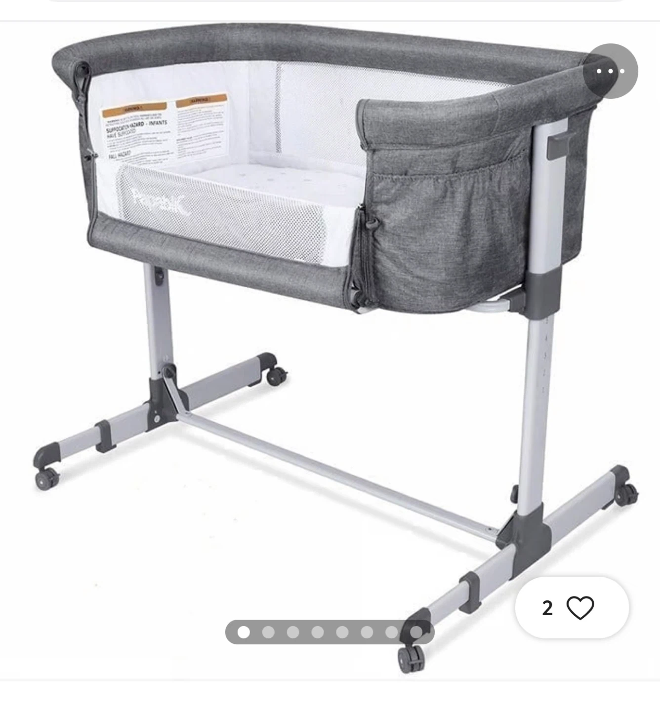 Pitmisk Baby Bassinet Bedside Sleeper - Gray - photo 3