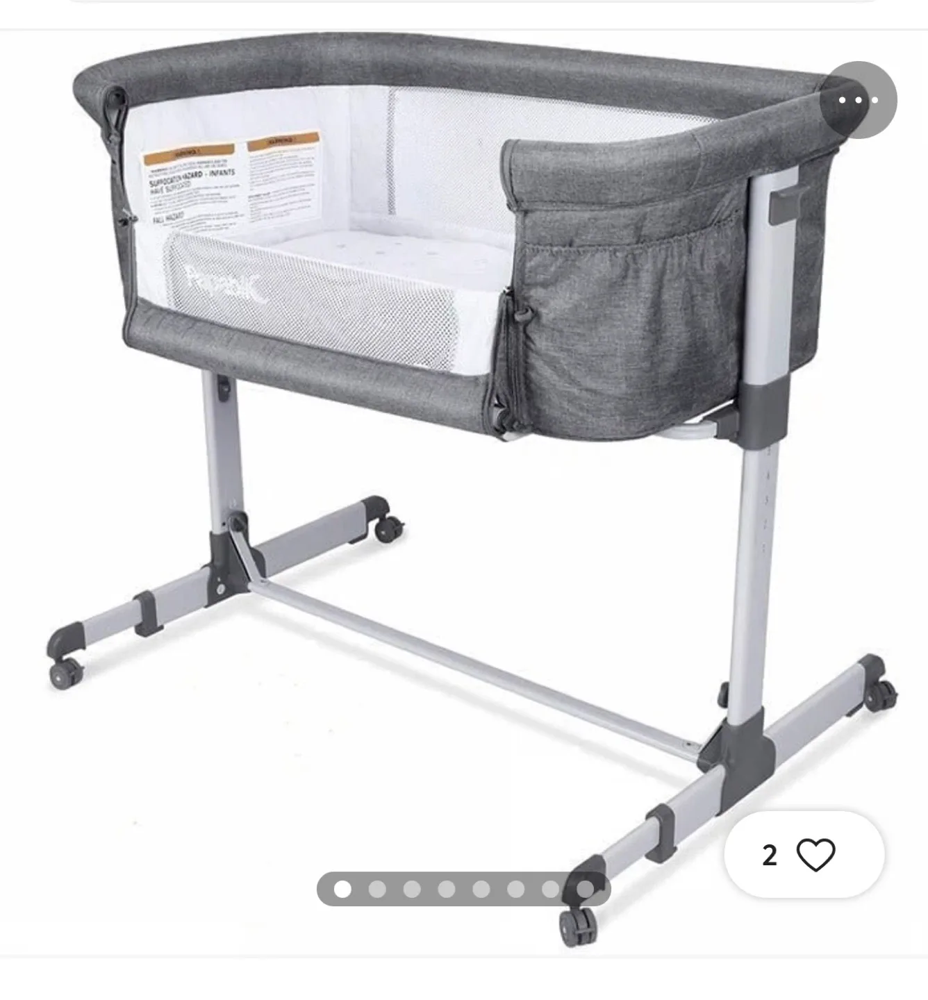 Pitmisk Baby Bassinet Bedside Sleeper - Gray image indicator(3)