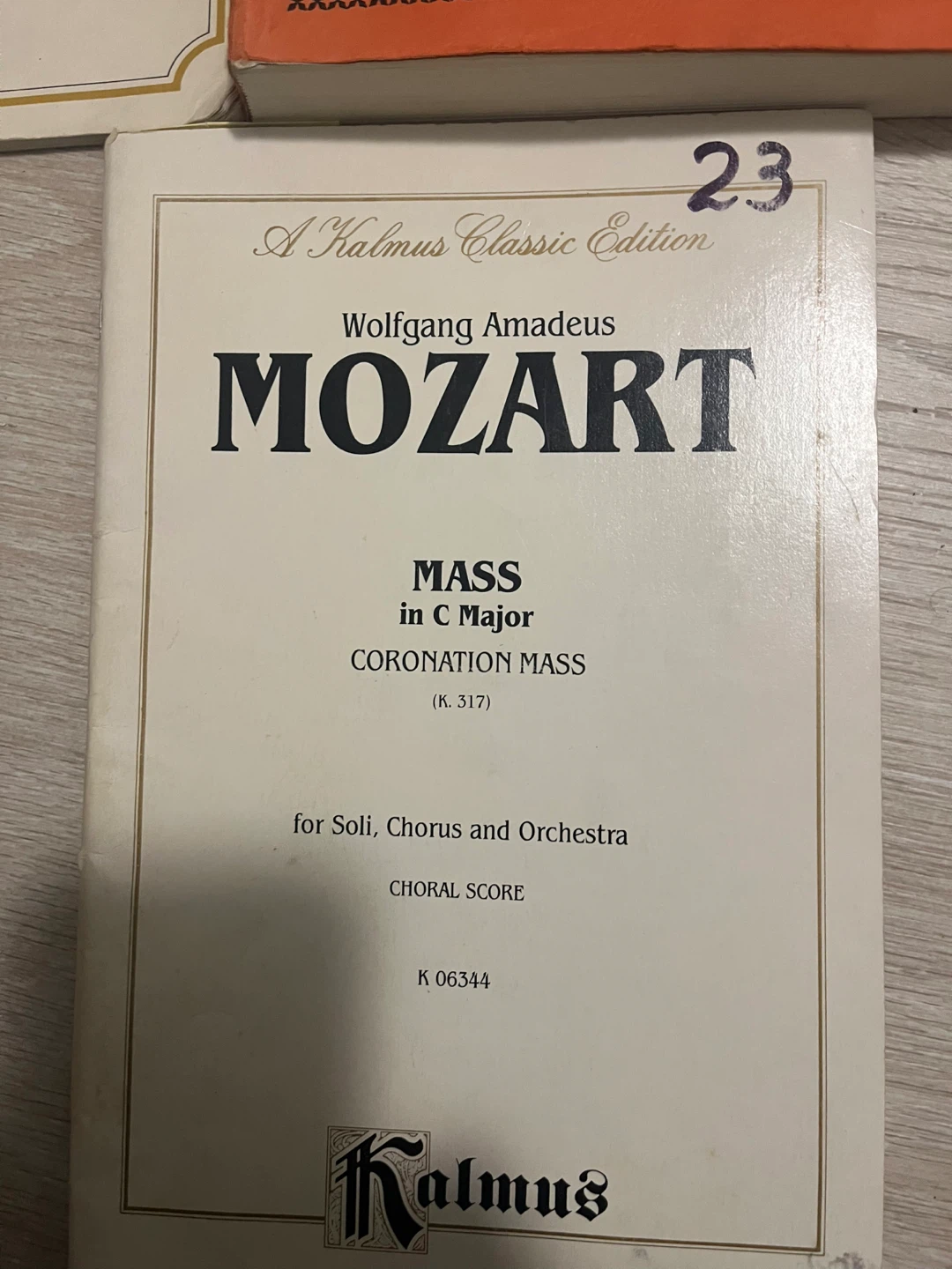 Mozart Mass in C Major Choral Score