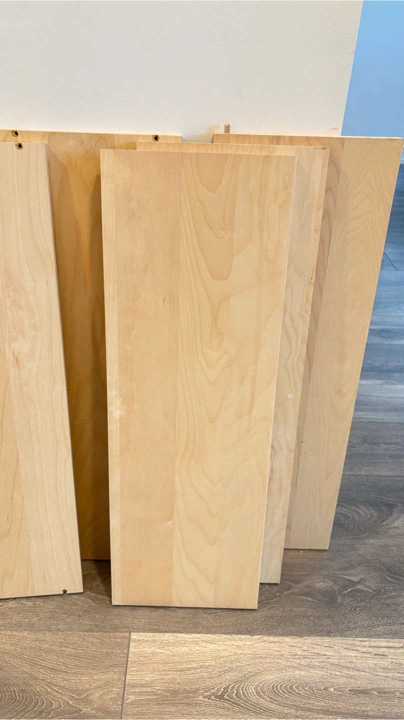 Wooden Shelves - Light Wood 7 pieces