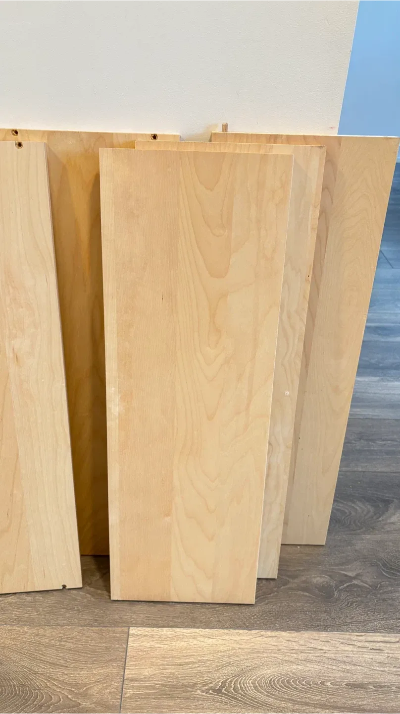 Wooden Shelves - Light Wood 7 pieces