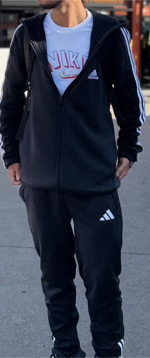 Adidas Black Tracksuit Set