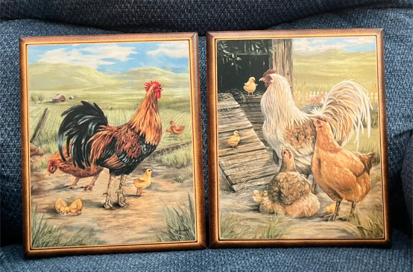 Joy Campbell Chicken Framed Prints - Set of 2