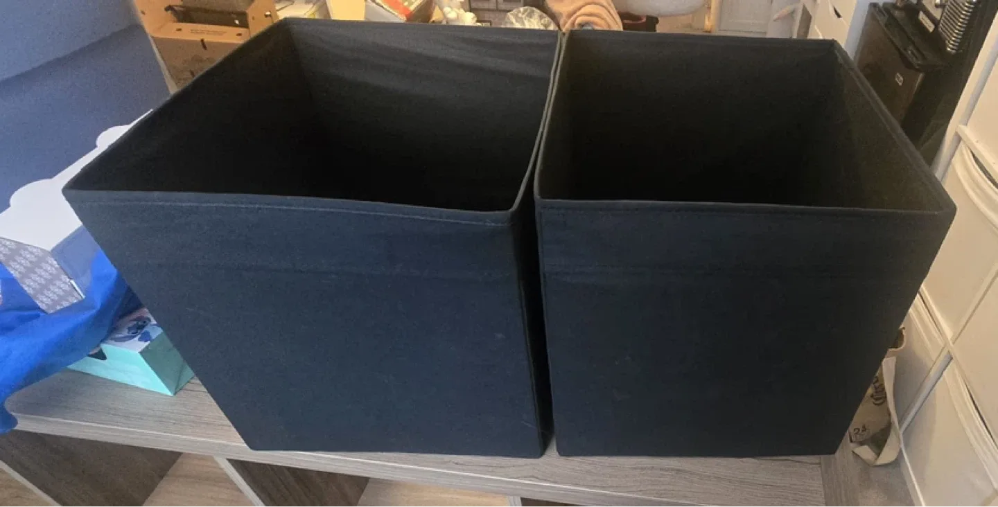 12 IKEA Black Fabric Storage Bins image indicator(2)