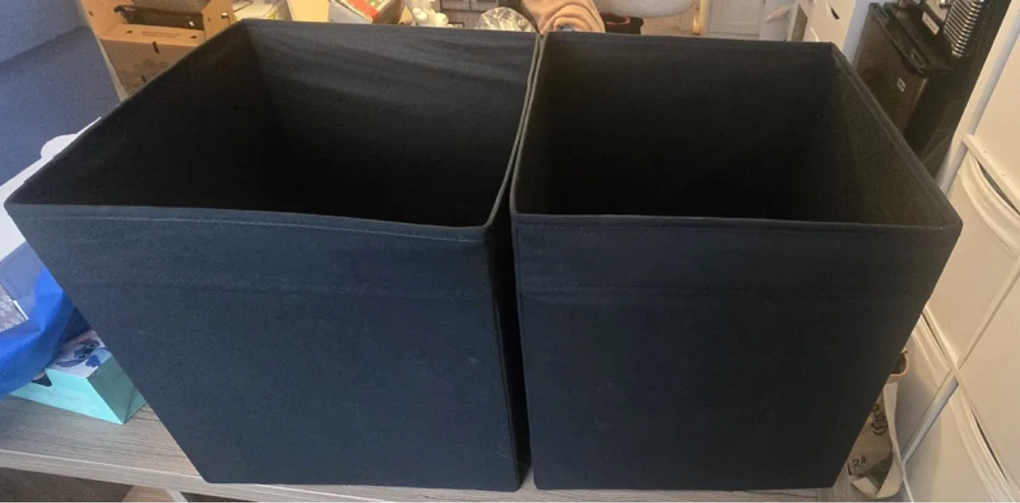 12 IKEA Black Fabric Storage Bins image indicator(4)