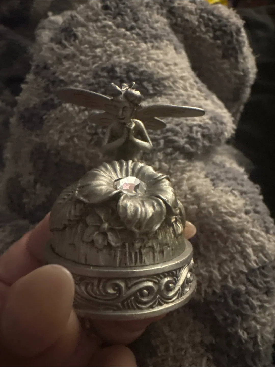 Vintage Rawcliffe fine Pewter fairy trinket Box NEW