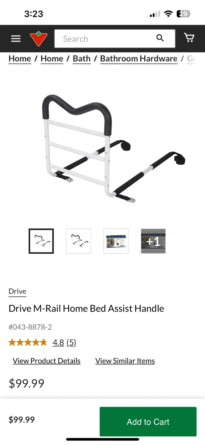 $15 M Rail Home Bed safety Assistant Handle railing Donlands Oco image indicator(2)