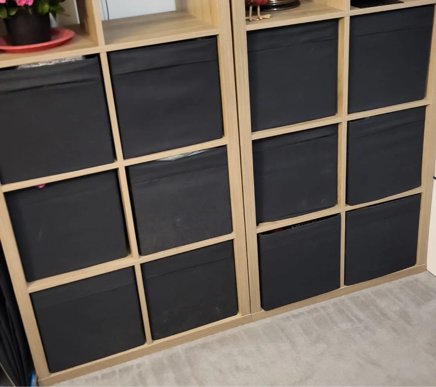 12 IKEA Black Fabric Storage Bins