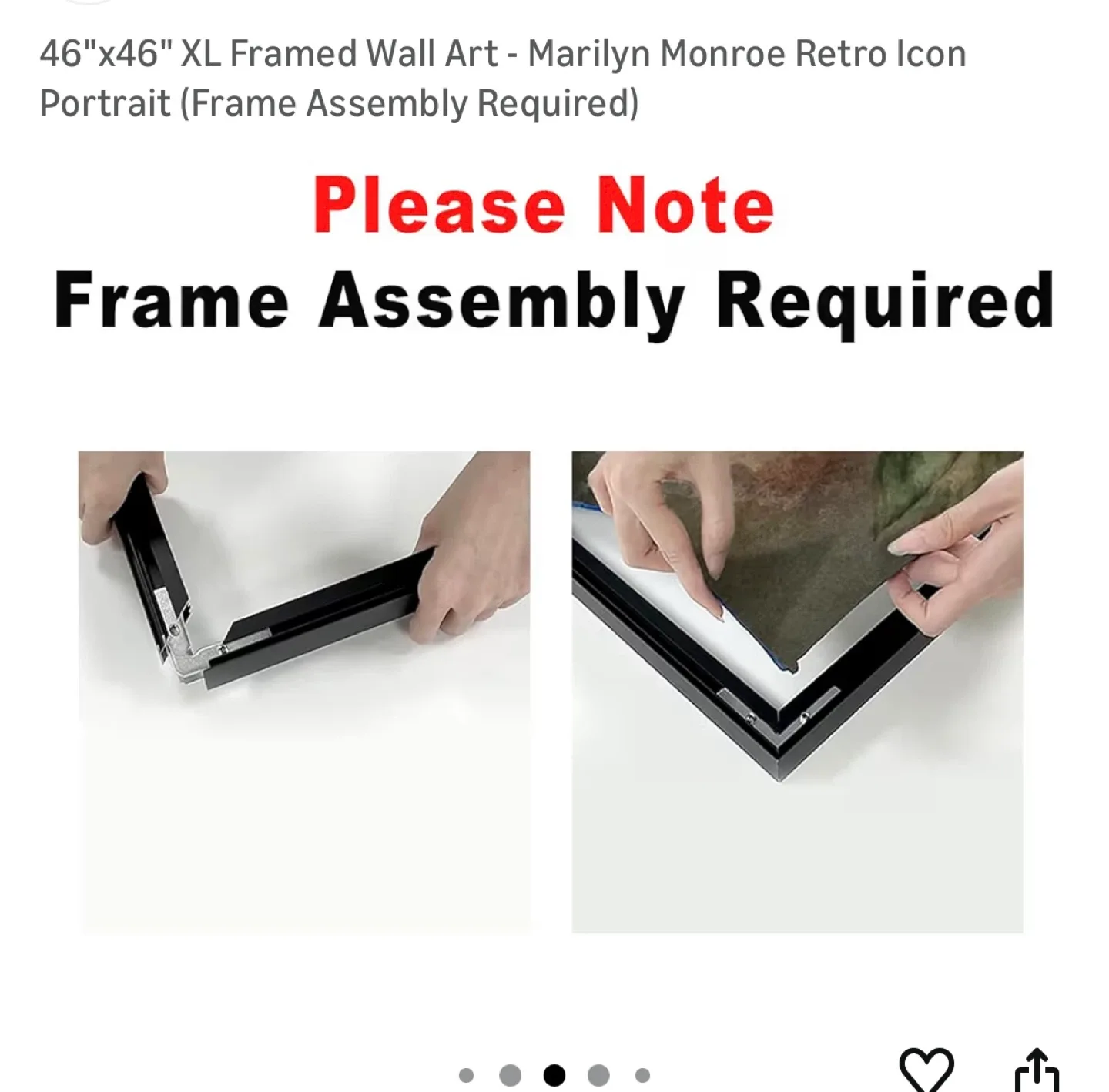 46"x46" XL Framed Wall Art - Marilyn Monroe image indicator(3)