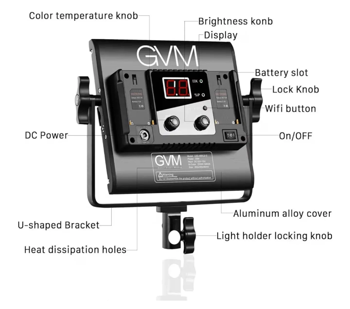 GVM 560 LED Video Light Kit image indicator(3)