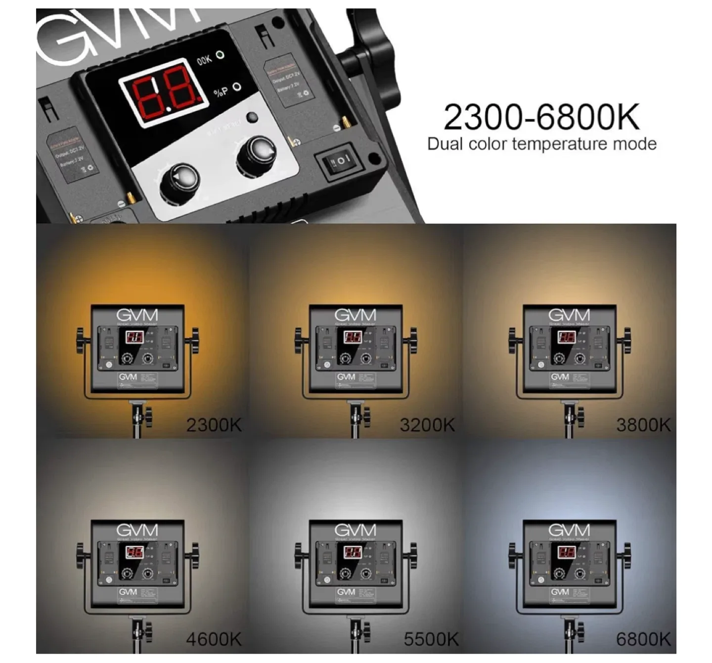 GVM 560 LED Video Light Kit image indicator(5)