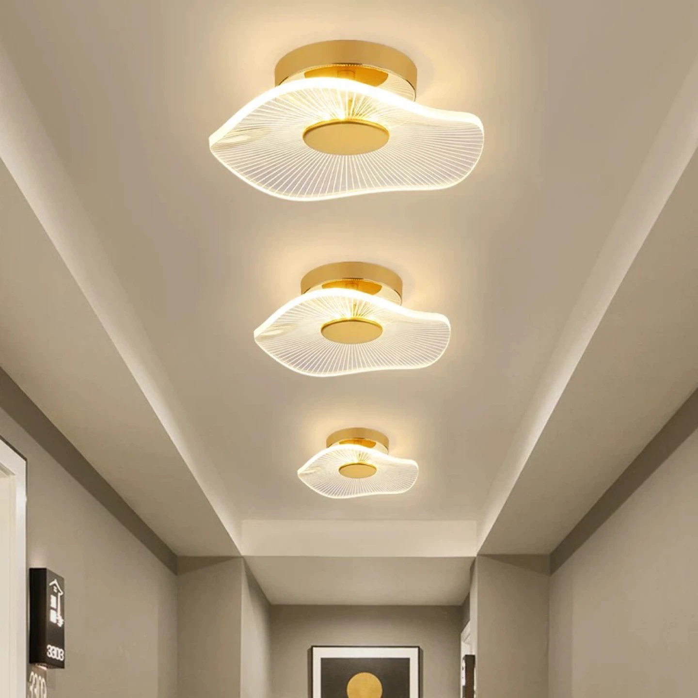 Modern LED Ceiling Light - Gold Finish