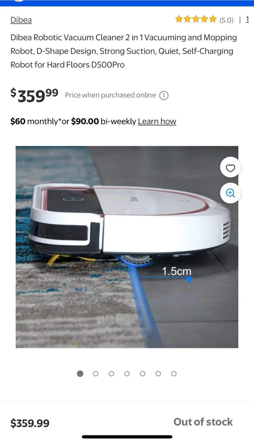 DIBEA Robotic Vacuum Cleaner D500Pro