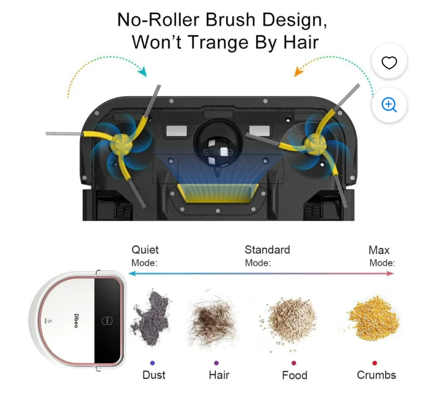 DIBEA Robotic Vacuum Cleaner D500Pro image indicator(5)