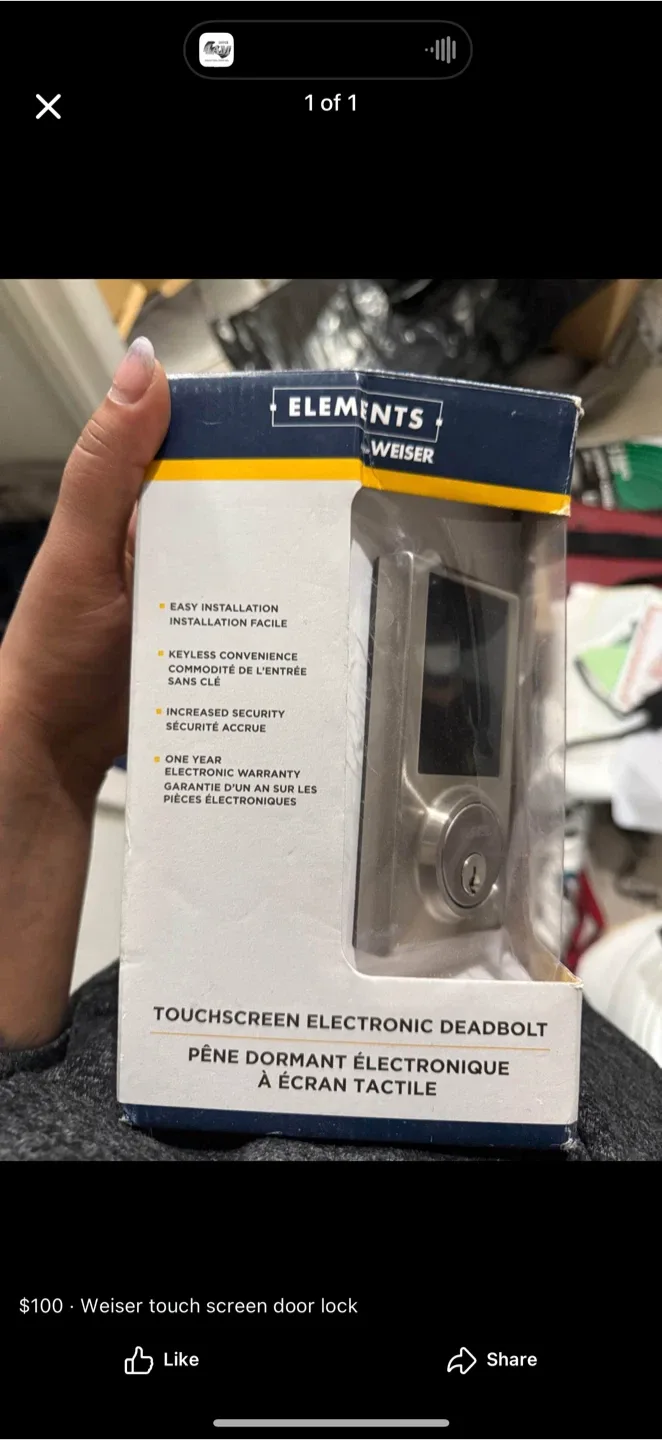 New Weiser Elements Touchscreen Electronic Deadbolt