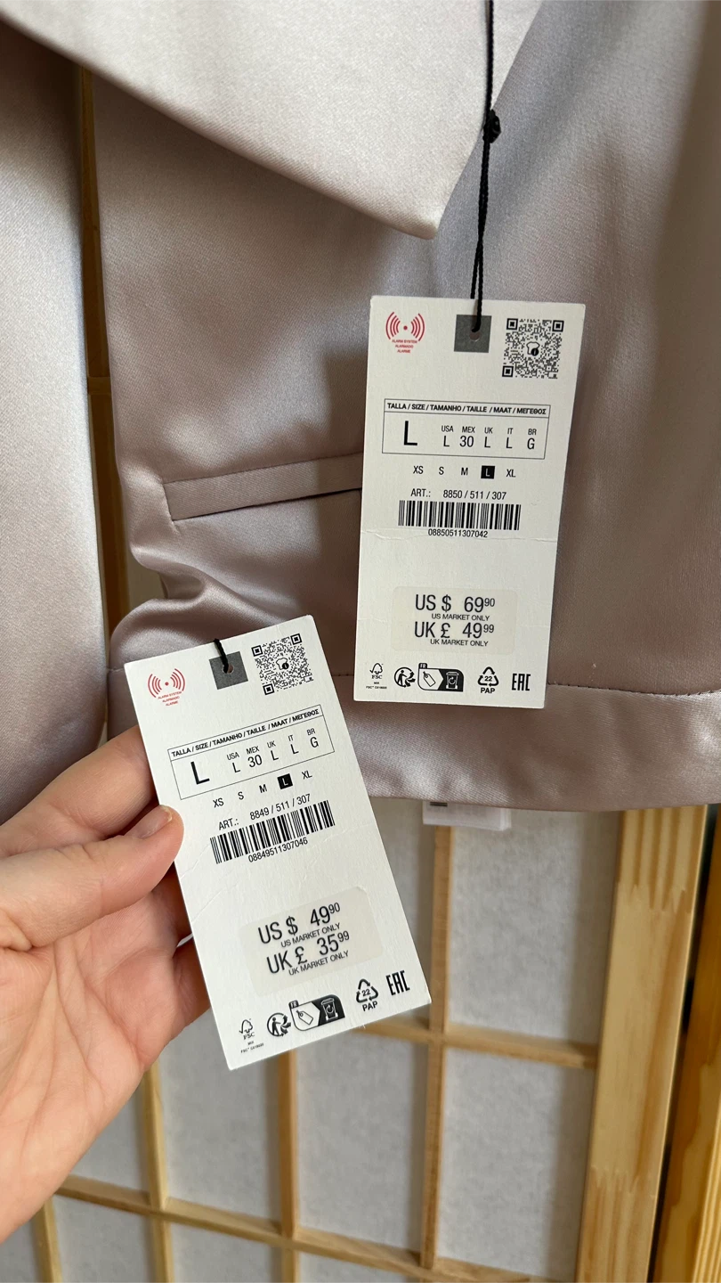 Zara Suit Set - Size L - Champagne Color - New with Tags - photo 3