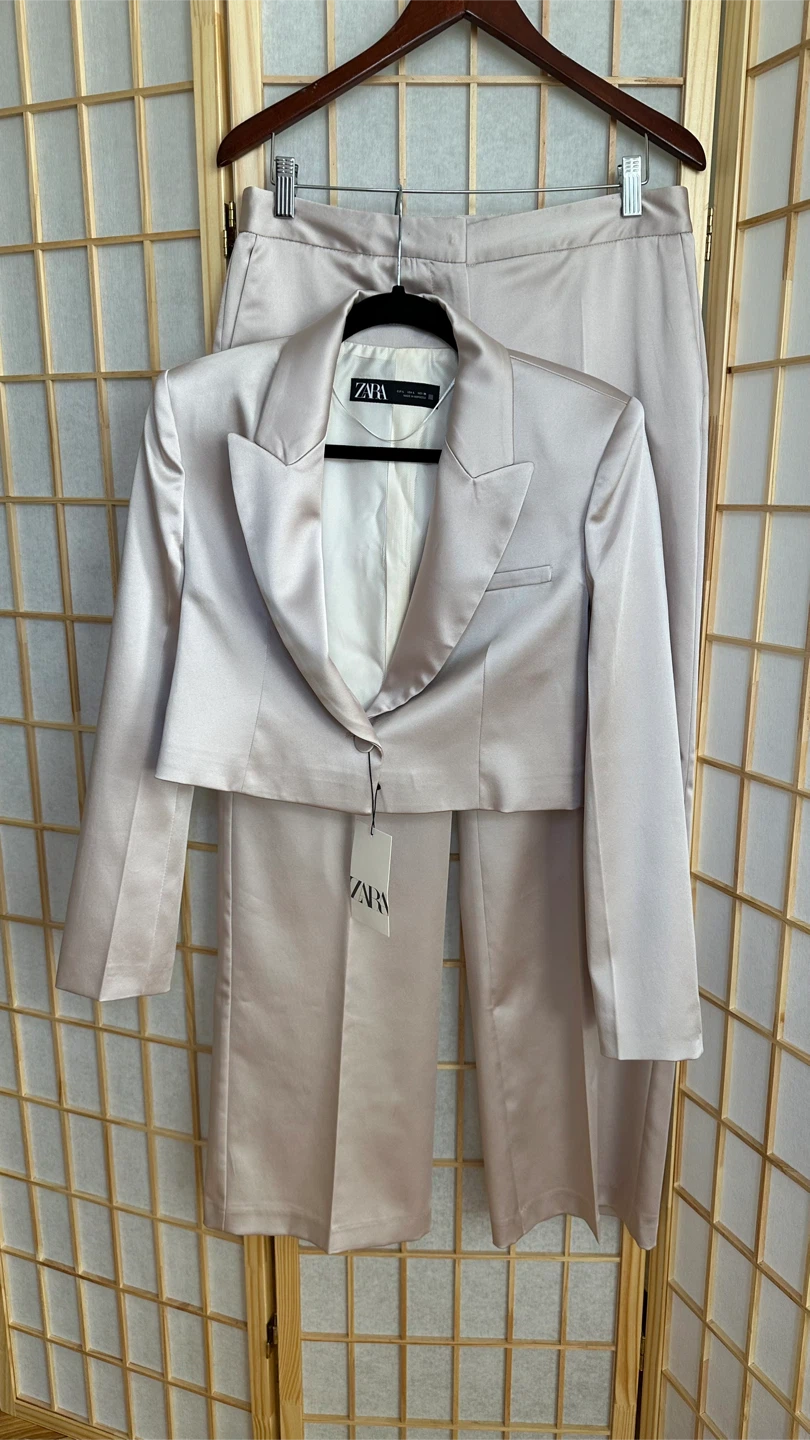 Zara Suit Set - Size L - Champagne Color - New with Tags