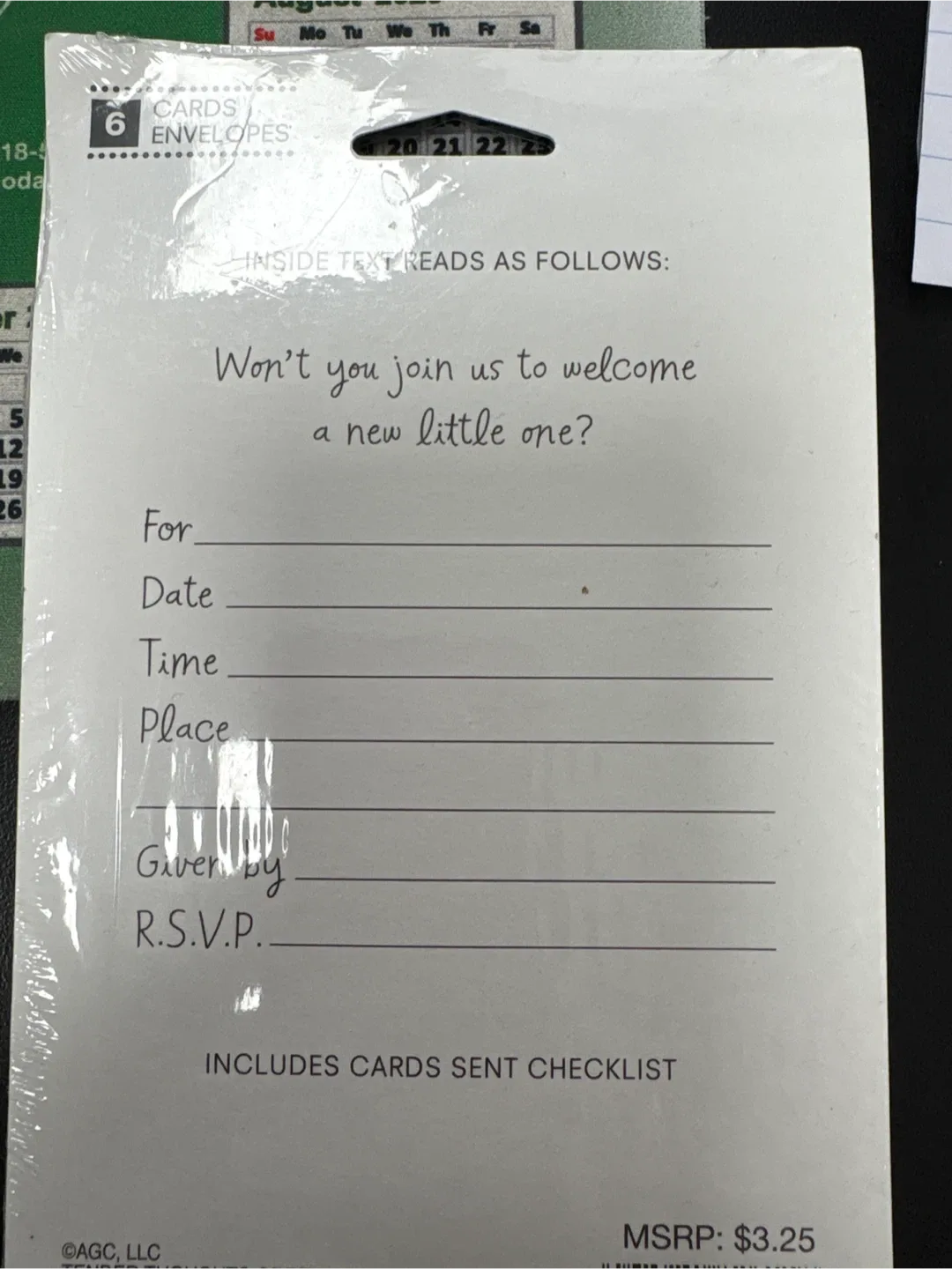 Tender Thoughts Baby Shower Invitations - 6 Pack image indicator(2)