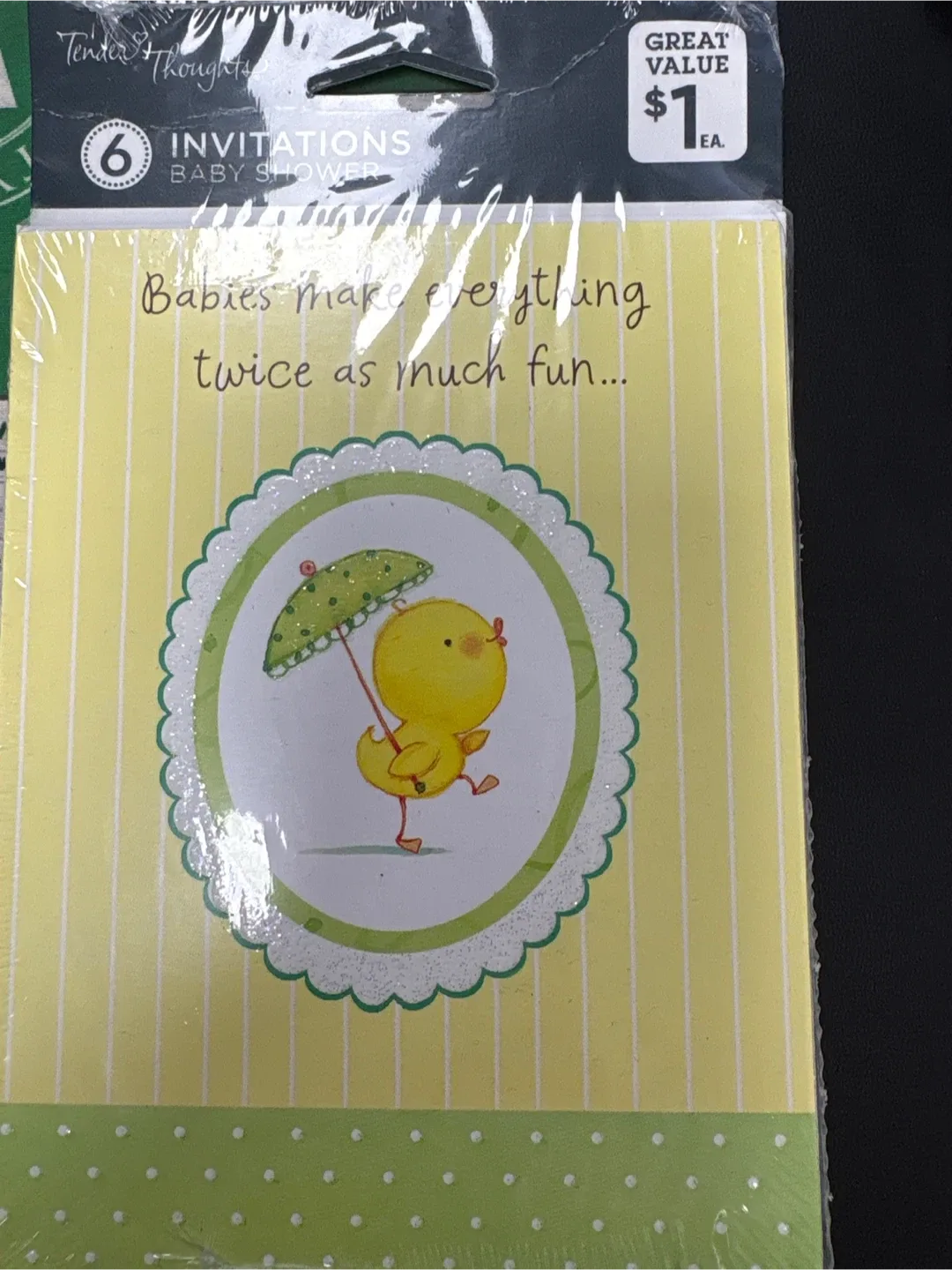 Tender Thoughts Baby Shower Invitations - 6 Pack