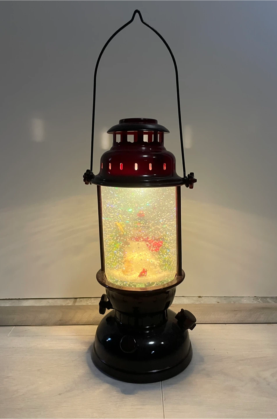 Vintage Christmas Lantern Snow Globe