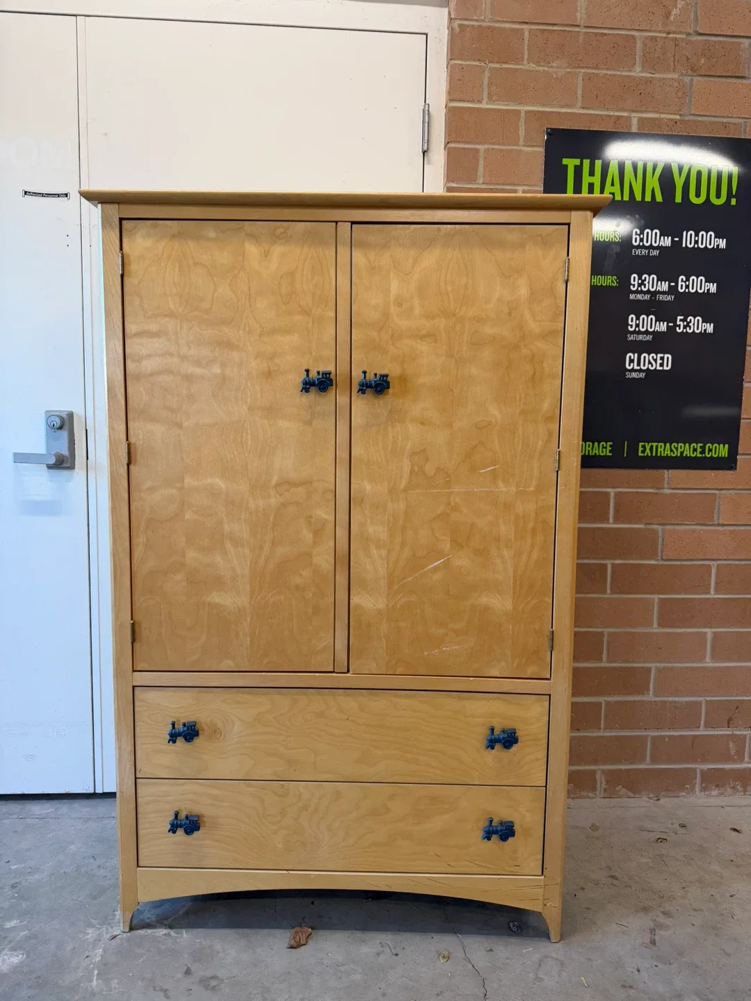 Wooden Armoire with Drawers