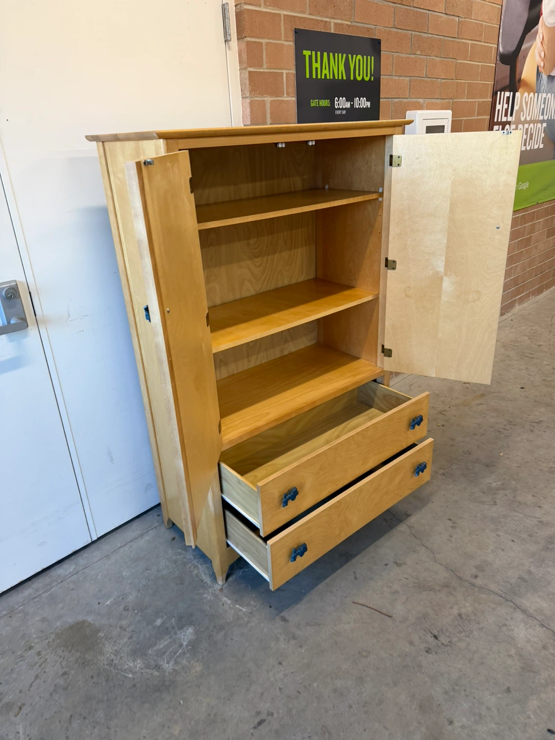Wooden Armoire with Drawers - photo 3