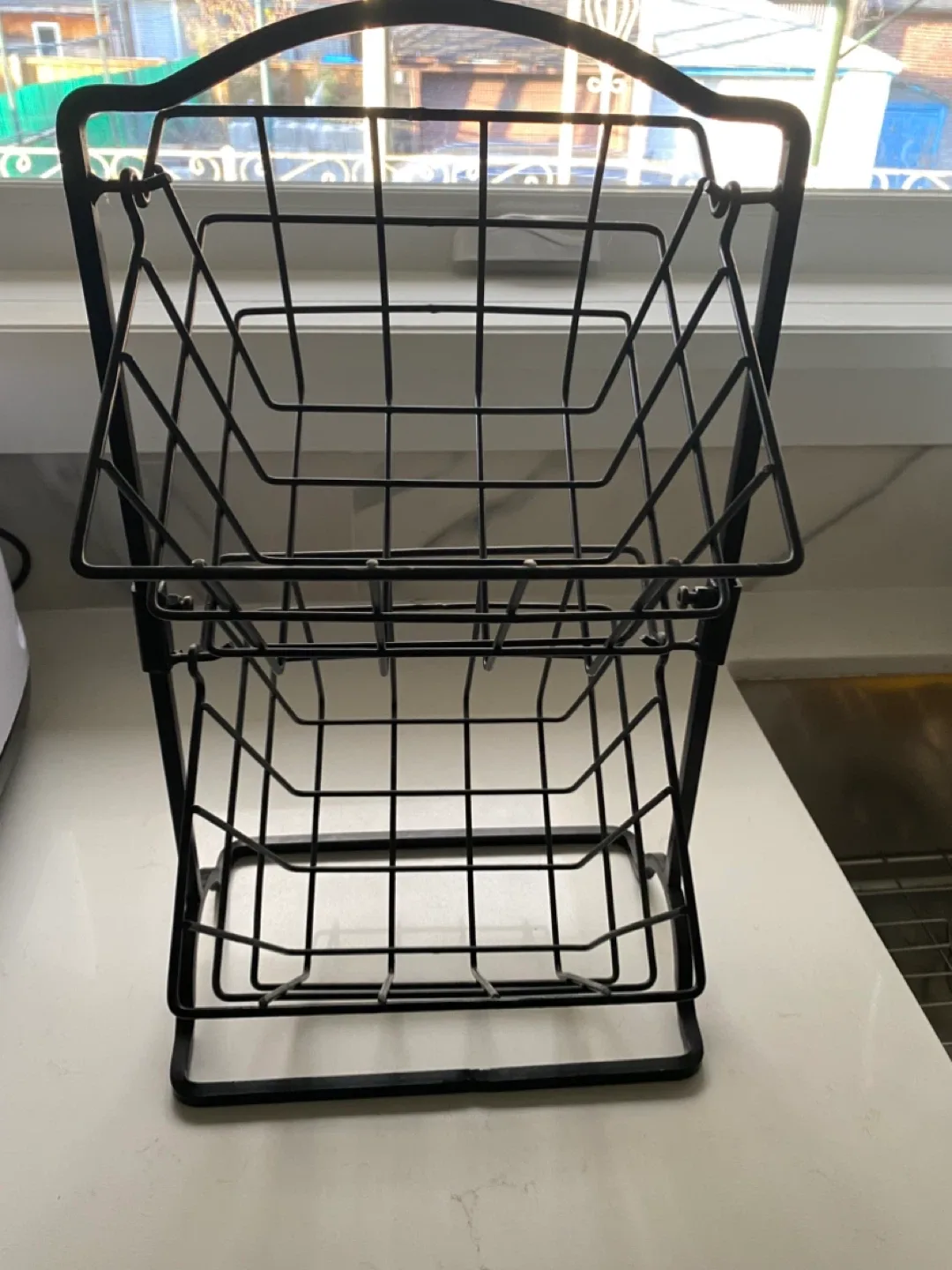 2-Tier Square Metal Basket Stand image indicator(2)