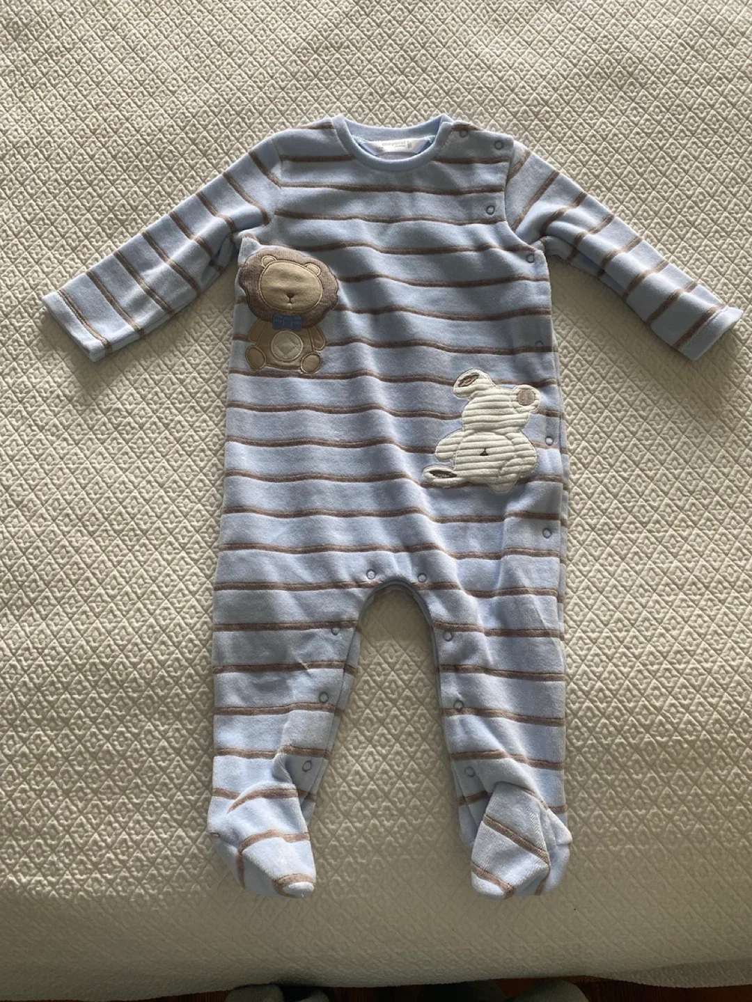 Carter's Blue Striped Footed Onesie mayoral