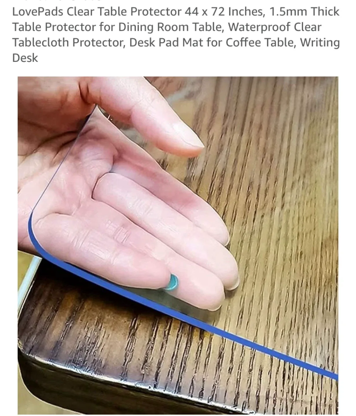 LovePads Clear Table Protector 44 x 72 Inches