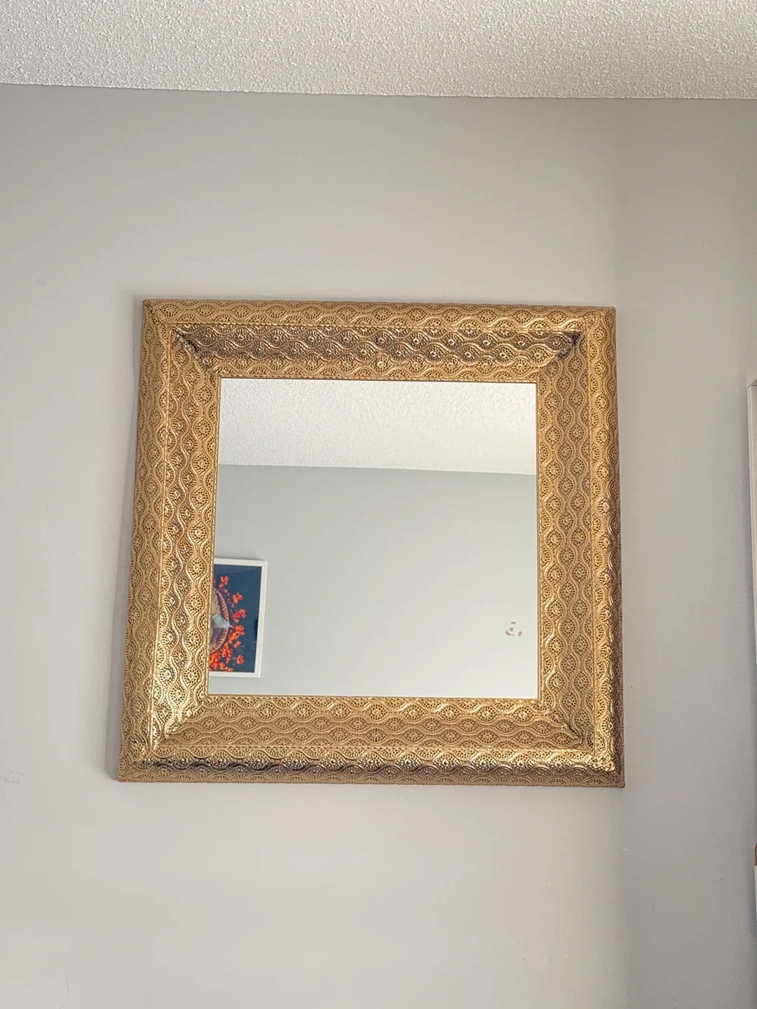 Gold Square Decorative Wall Mirror