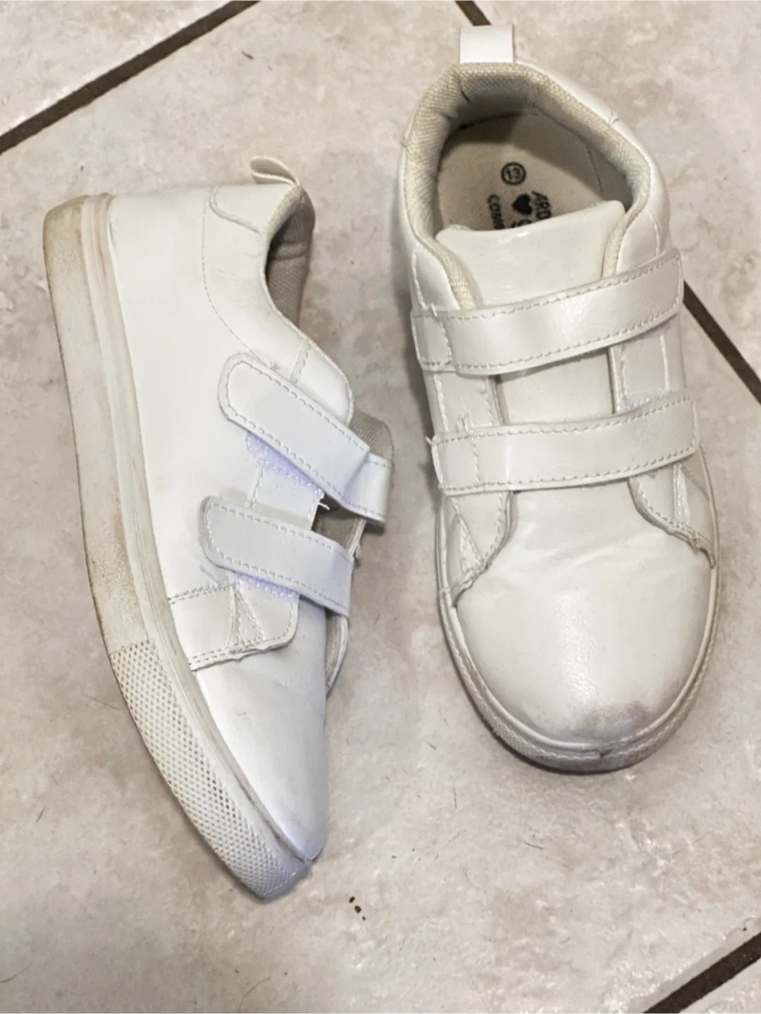 Comfy White Velcro Sneakers - Size 13