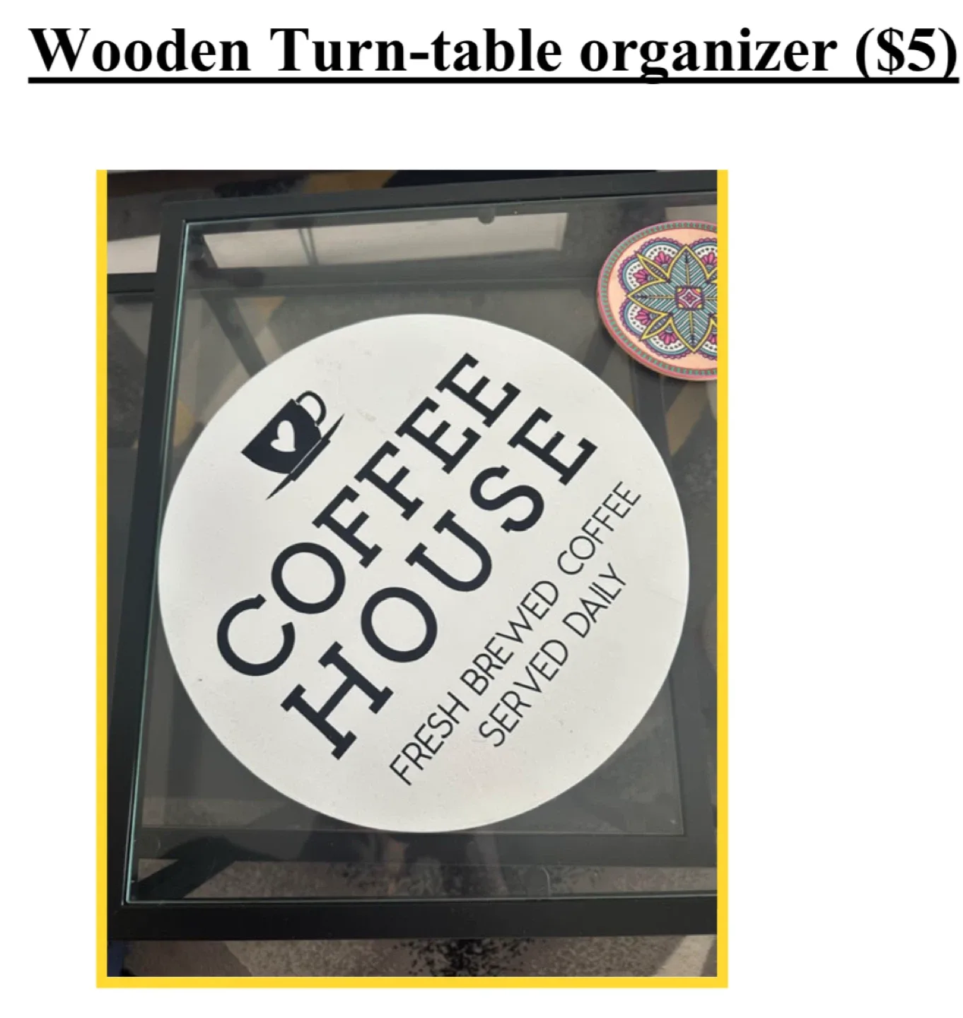 Wooden Turntable Organizer