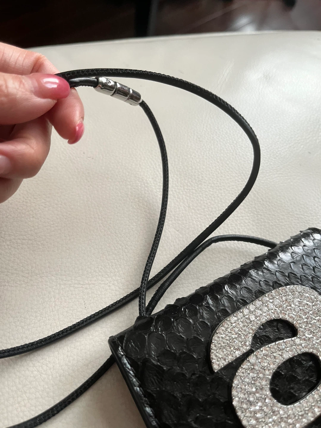 Black Snake Print Phone Pouch