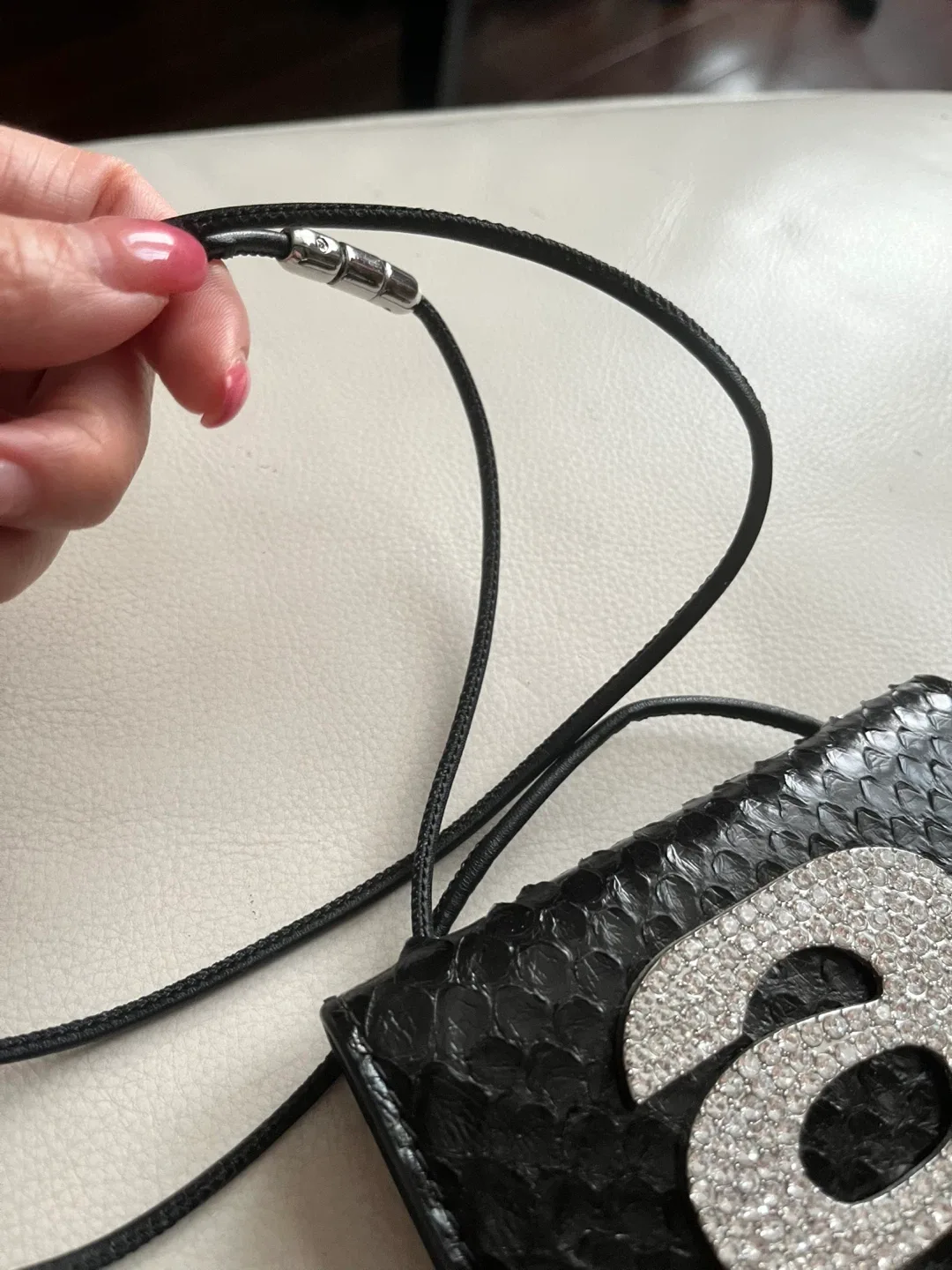 Black Snake Print Phone Pouch