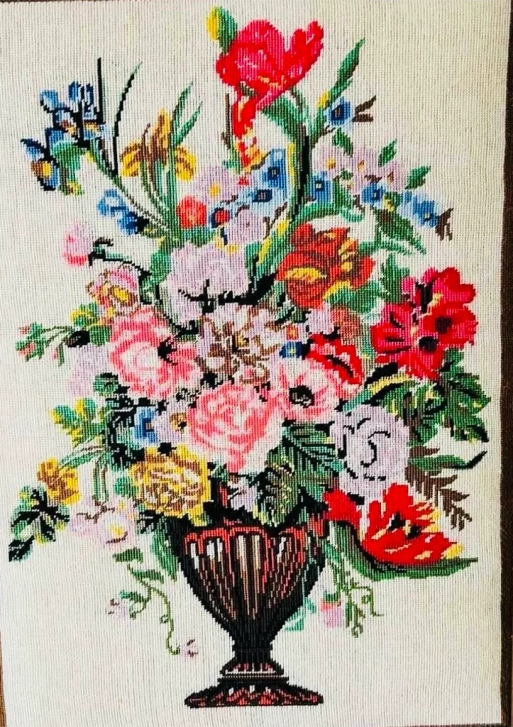 Huge 36 by 29 inch Needlepoint Wall Art