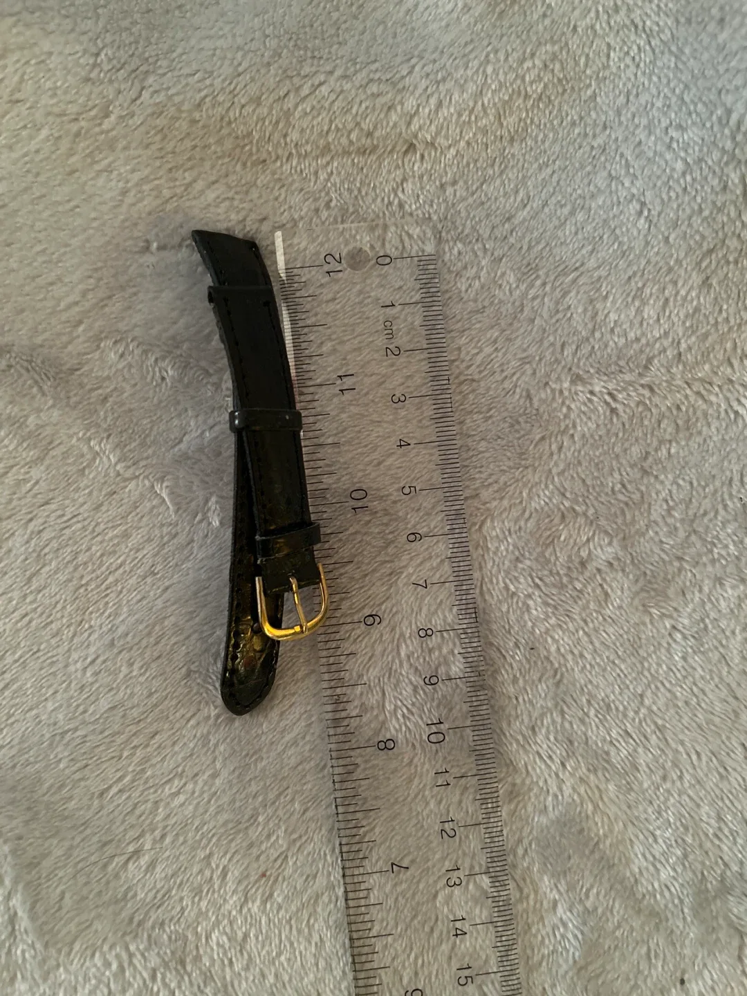 Black Leather Watch Strap - 10cm