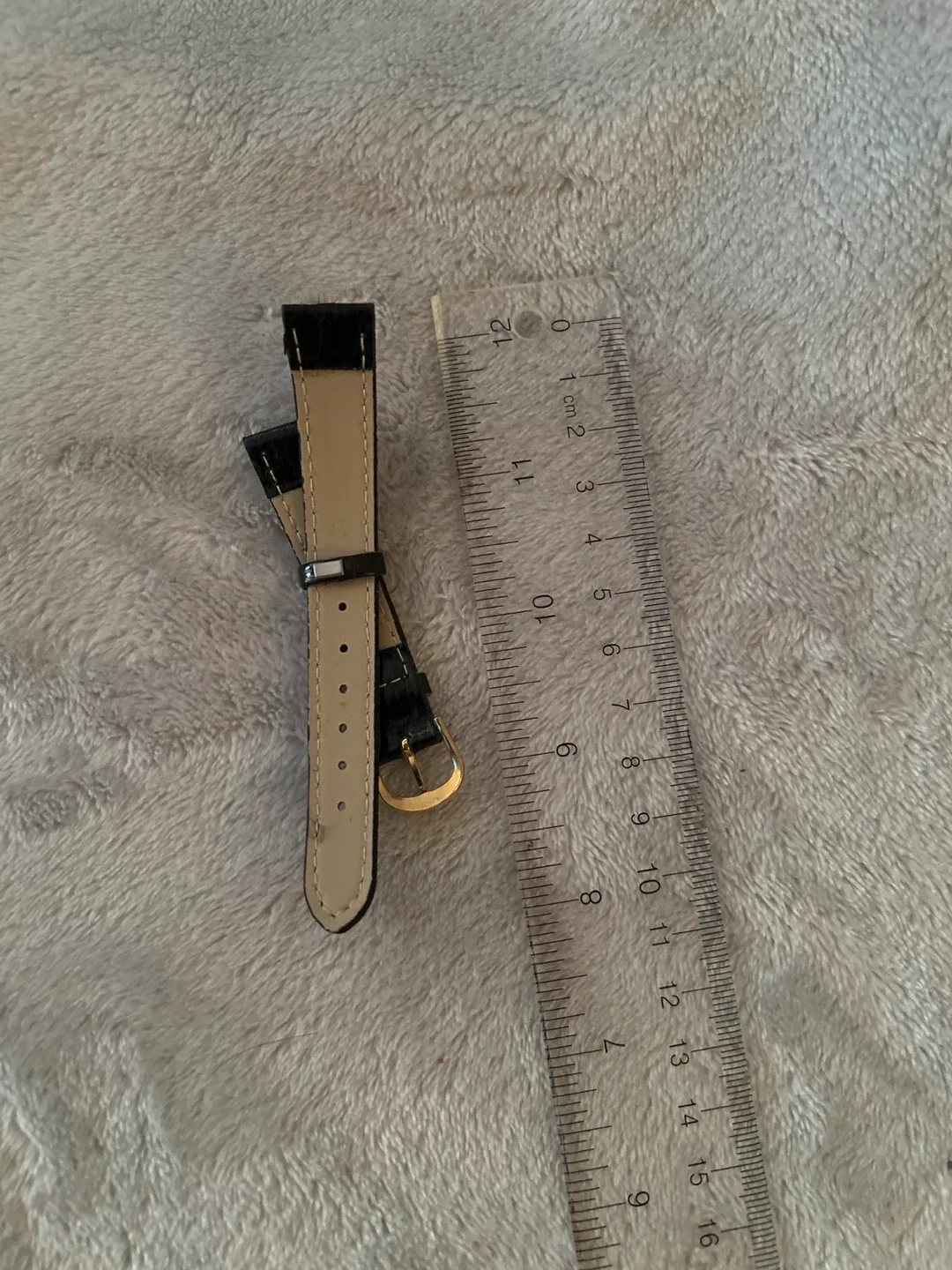 Black Leather Watch Strap - 10cm image indicator(2)