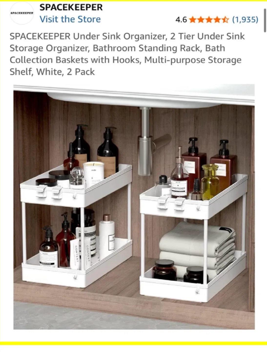 SPACEKEEPER Under Sink Organizer - White