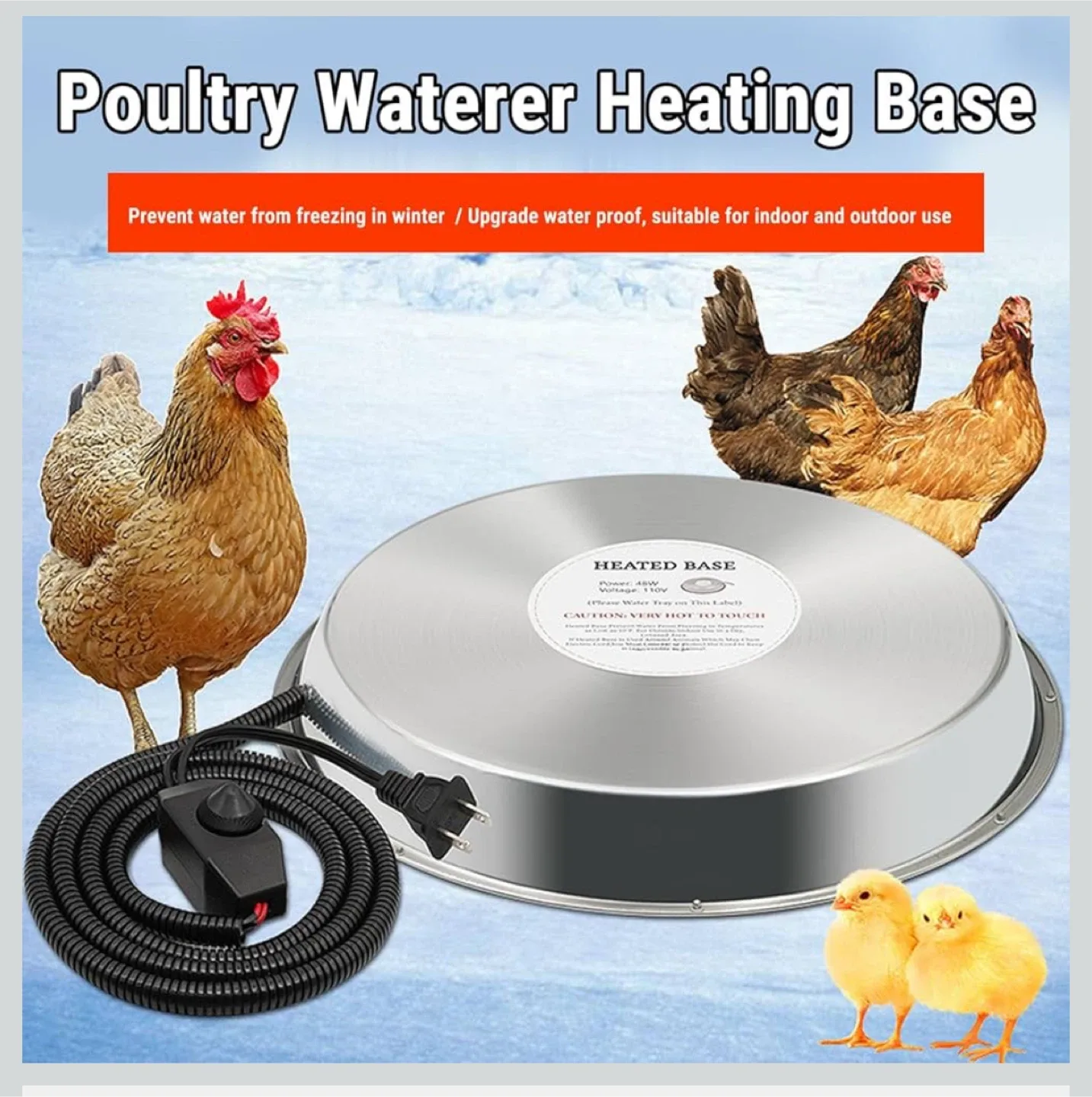 Poultry Waterer Heating Base - Keep Water from Freezing!