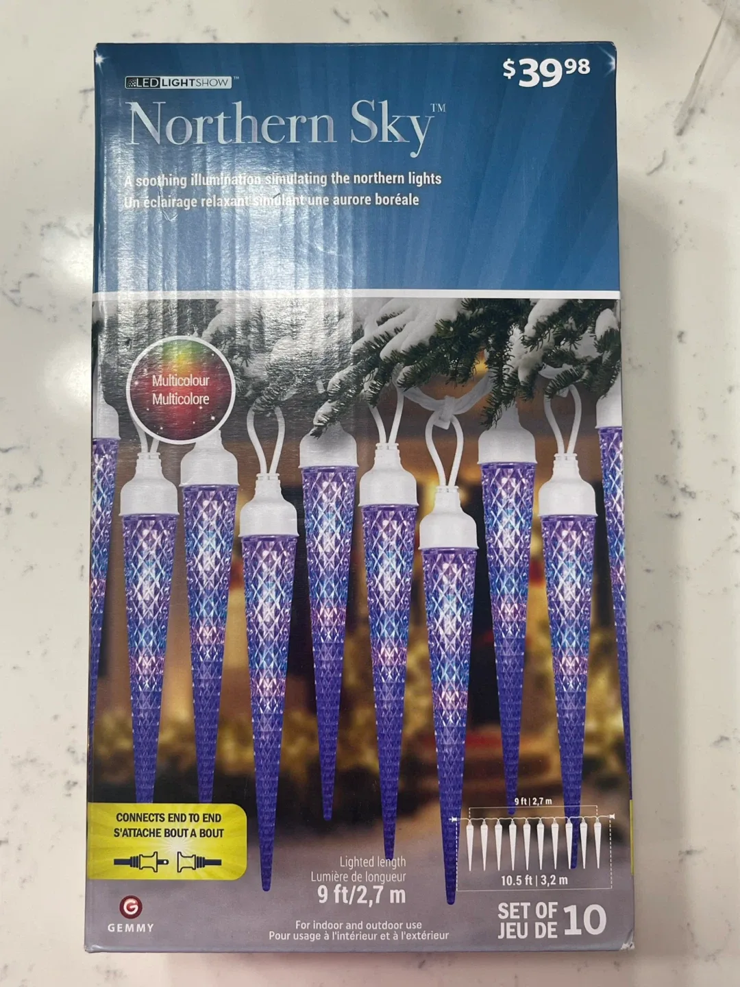 LED Lightshow Northern Sky Icicle Lights - Set of 10